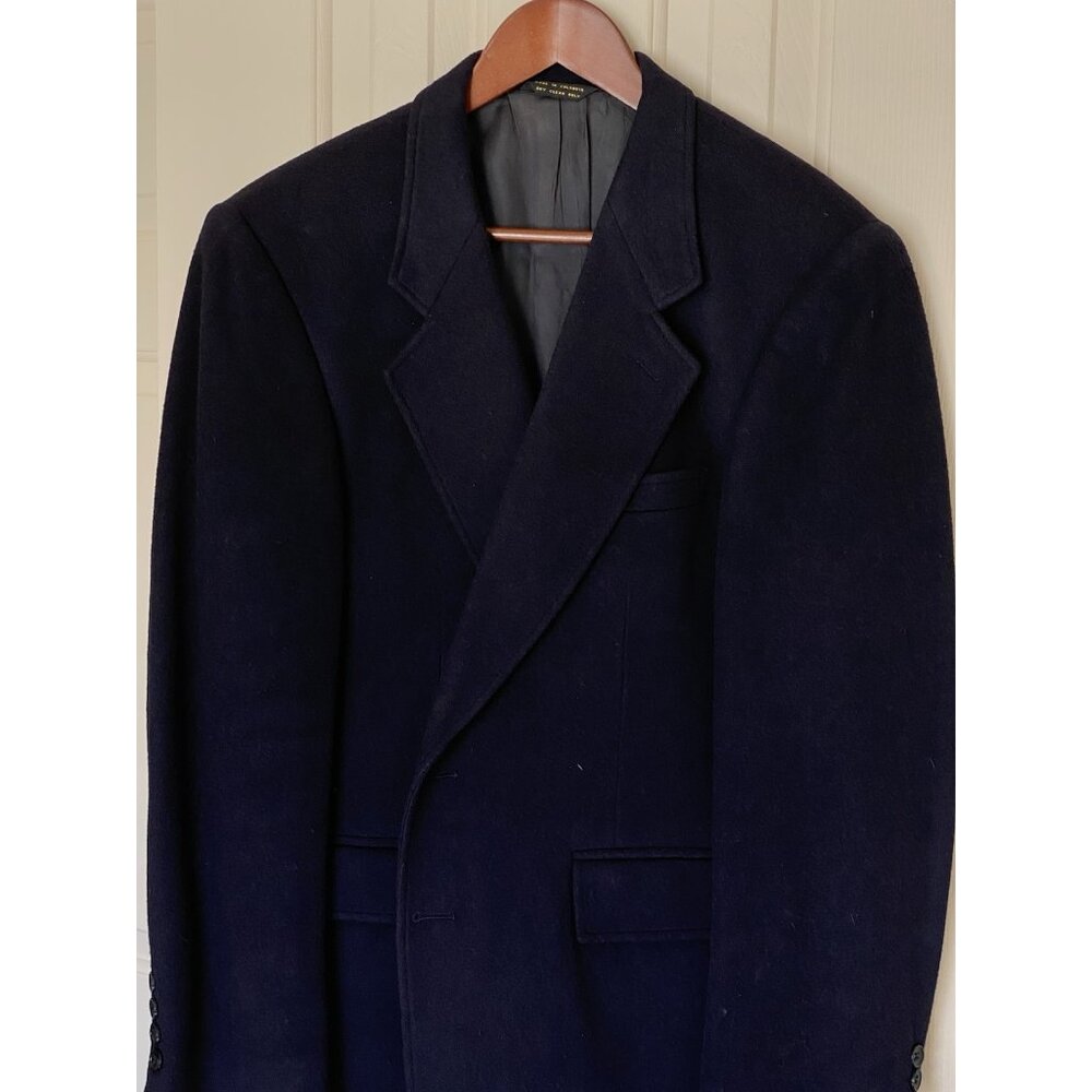 J. B. Britton Collection Navy Camel Hair Blazer Men's 42L Jacket Vintage - Picture 3 of 14